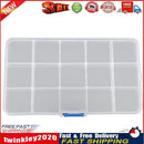 15 Slots Transparent Plastic Fishing Lure Box Fishing Tackle Storage Box Newly