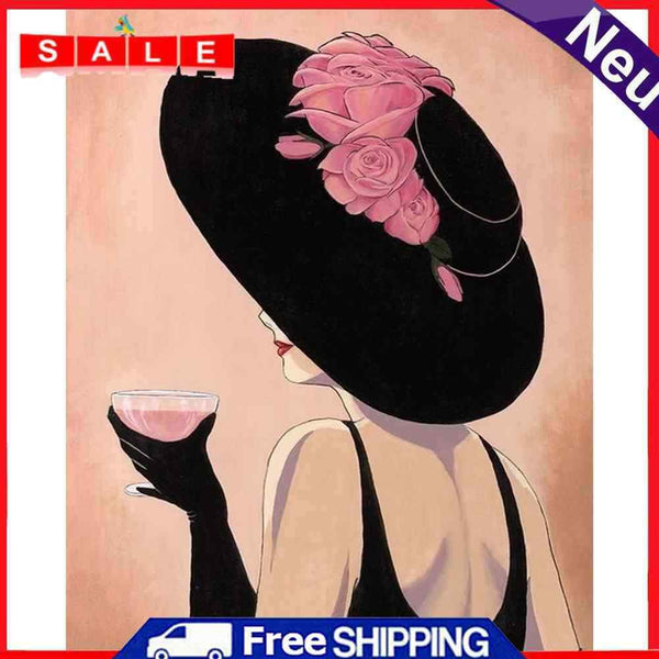 Modern Lady Oil Paint by Numbers Hand Painted Frameless Picture Home Ornament