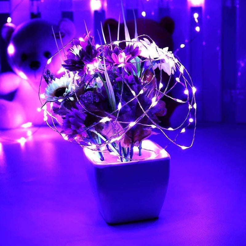 2xSolar String Lights Waterproof Copper Wire Fairy Lamp (Pink White 200LED)