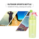 Plastic Spray Cool Summer Sport Water Bottle Portable Drink Kettle (Green) Newly