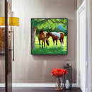 Handmade Full Square Drill 5D Horse on Prairie Drawing Kit DIY Diamond Painting