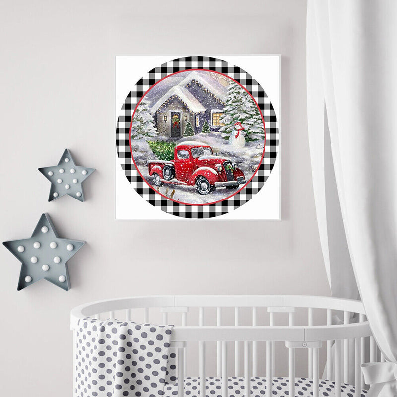 Christmas Truck Oil Painting By Numbers DIY Frameless Art Picture On Canvas