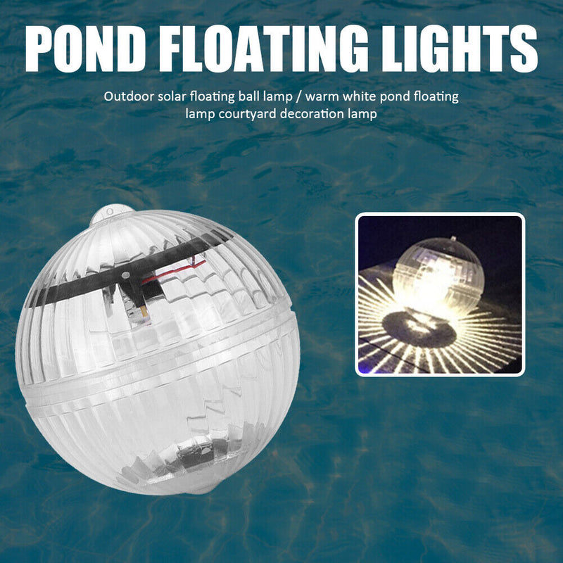 LED Solar Floating Light Waterproof Pond Colorful Ball Lamp Summer Party Deco