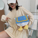 Cute Cartoon Duck Crossbody Bags Girl Canvas Shoulder Messenger Handbags
