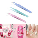 3pcs Diamond Painting Stainless Steel Tweezers Set DIY Tools (Elbow) Newly