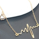 Ladies Wave Love Heart Pendant Clavicle Chain Women Necklace Alloy Jewelry Gi