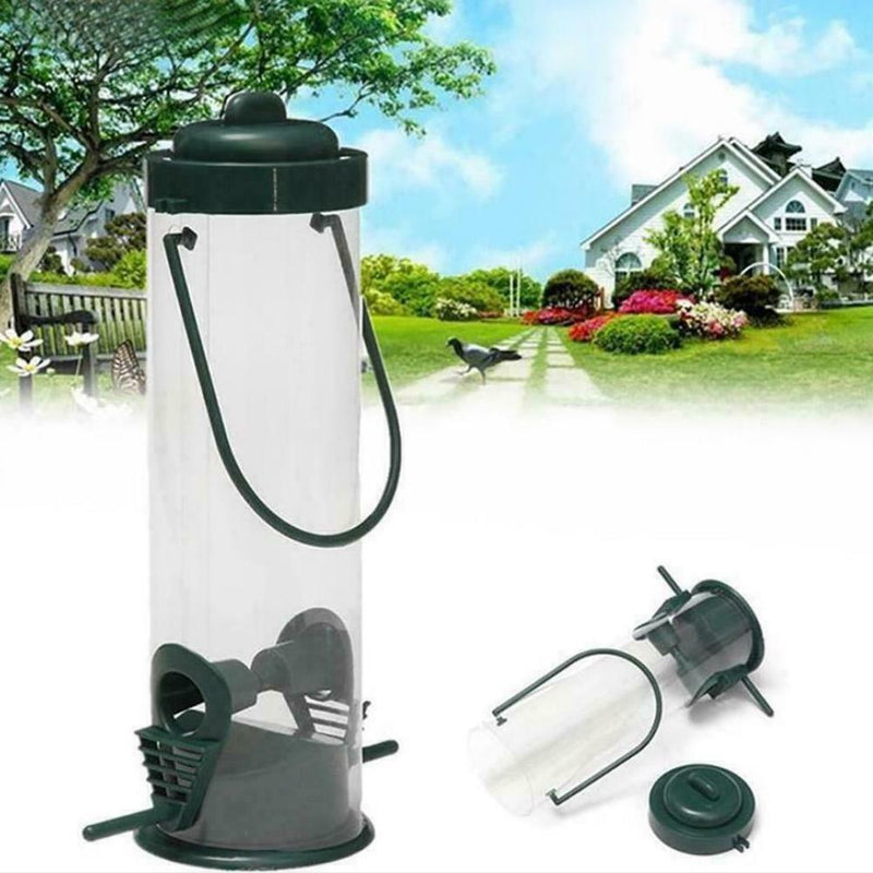 Hanging Wild Bird Feeder Squirrel Proof Container Hanger Outdoor Plastic S2E3