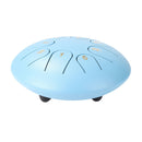 Ethereal 6 inch Steel Tongue Hand Pan Drum Tank 8 Tones with Mallets (Blue)