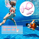#A Silicone Swimming Earplugs + Nose Clip Waterproof Swimming Supplies Unisex