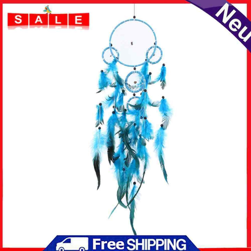 Blue Dream Catcher Net with Feathers Wall Hanging Decoration Ornament Home Car De