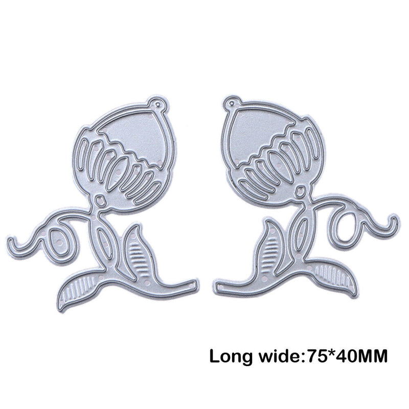 Symmetrical Flower Bud DIY Metal Embroidery Craft Stencil Cutting Die
