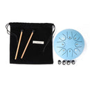 Ethereal 6 inch Steel Tongue Hand Pan Drum Tank 8 Tones with Mallets (Blue)