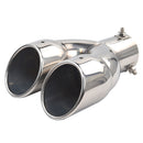 Bolt-on Dual Exhaust Tip Rolled Edge Slant Cut Tailpipe Muffler Tip 3 inch