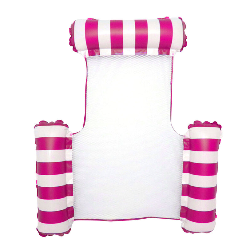 Swimming Pool Float Hammock Multi-Purpose Inflatable Lounge Bed (Rose Red) Newly