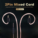 Upgrade Single Crystal Copper Earphone Cable 0.78mm 2Pin Plug Wire (Copper)