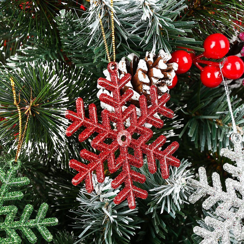 Decorations Ornaments Winter Snow 10cm Plastic Snowflake Glitter Powder Xmas