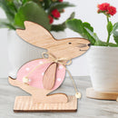 Wooden Easter Bunny Desktop Ornament Rabbit DIY Craft Table Decor (JM01128)