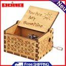 Carved Wood Hand Musical Box Cranked Manual Child Birthday Gifts Home Decoration