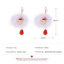 Jewelry Christmas Theme Pompon Christmas Earrings Hook Earrings Ear Stud