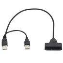 USB 2.0 to 2.5inch HDD 7+15pin SATA Hard Drive Cable Adapter for SATA SSD & HDD
