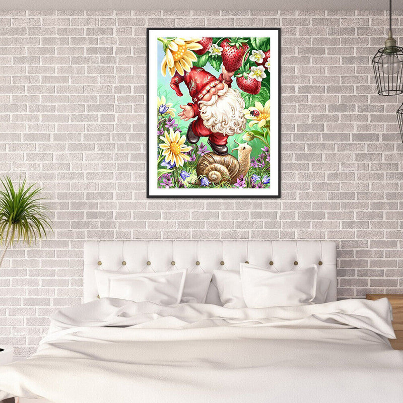 5D DIY Cartoon Gnome Full Round Diamond Painting Wall Decor Rhinestone Art Decor