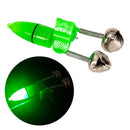 10pcs Night Fishing Rod Bite Alarm Light Bells Ring Indicator (Grass Green)