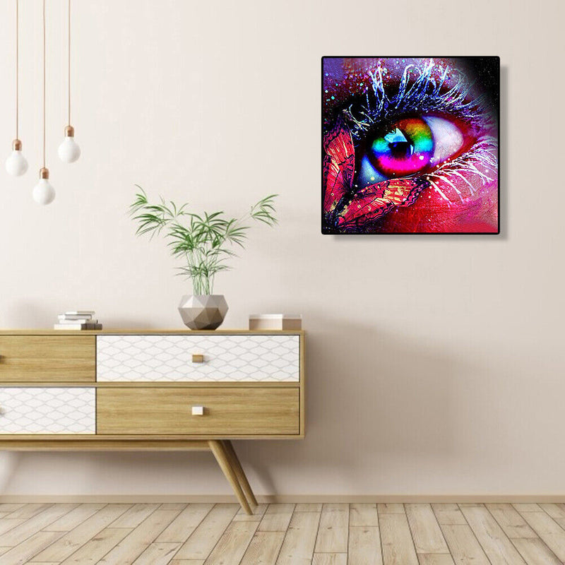 DIY Eye and Butterfly Oil Paint by Numbers Kit Drawing on Canvas Pictures Decor