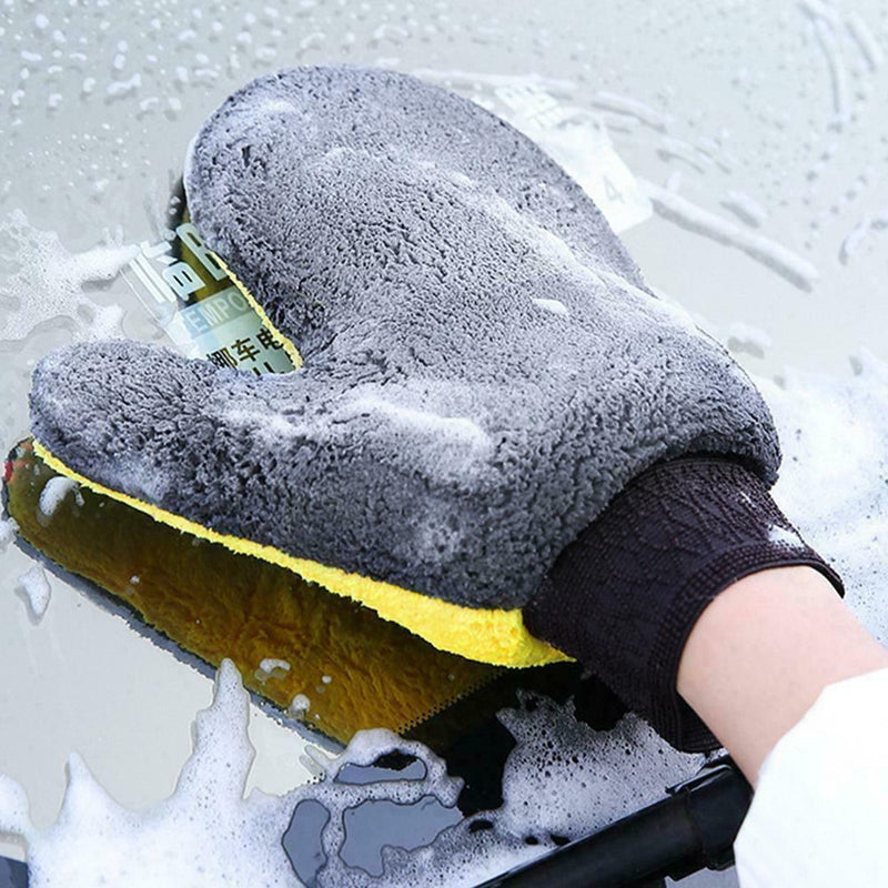 Home Cleaning Glove Coral Fleece Double Sided Car Cleaning Multifunctional B7H3