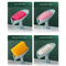 Leaf Shape Soap Box Drain Stand Suction Cup Punch-free Holder (Short Green)
