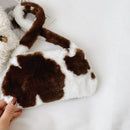Animal Pattern Underarm Bag Women Mini Plush Shoulder Handbags Purse (11)
