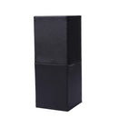 Square Leather Makeup Brush Holder Travel Cosmetic Pen Storage Cup (Black)