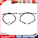 Stainless Steel Hollow Love Adjustable Women Bracelet Set Woven Hand Strap