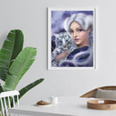 Beauty Tiger 5D DIY Full Round Drill Diamond Painting Mosaic Beadwork Home Decor