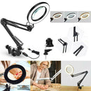 3 Colors Table Lamp Dimming Desk Reading Light With Large E4M3 Magnifier 5X A6S9