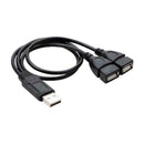 USB 2.0 A Male To 2 Dual USB Female Jack Y-Splitter Adapter Cord Hub Hot Z8Z4