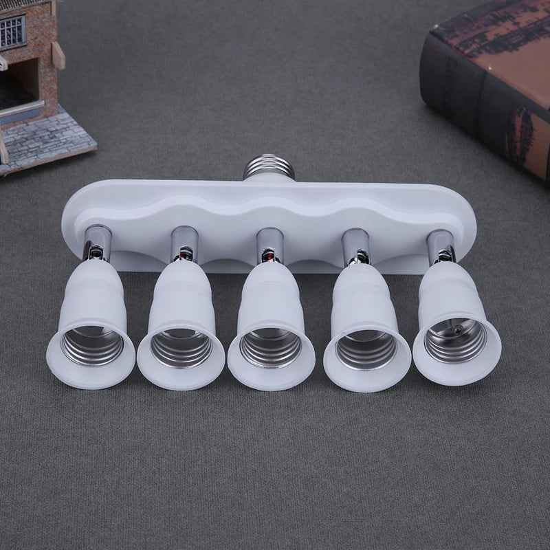 E27/E26 to 5 E27/26 Universal Conversion Socket Head for Daylight Bulbs