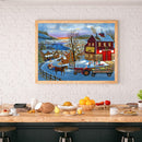Diamond Painting 5D Full Round Drill Mosaic DIY Snow Carriage Kit Bedroom Decor