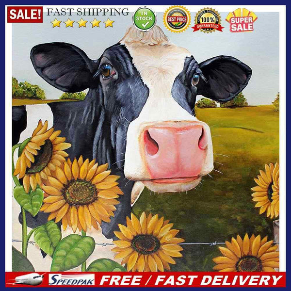 Flower Cow Canvas Paint By Numbers Oil Hand Painted Drawing Kit Home Decorati