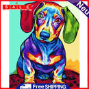 Painting By Numbers DIY Color Dog Hand Painted Canvas Oil Art Picture Craft Kit