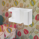 Phone Charge Organizer Wall Mounted Punch Free Remote Control Rack (White)