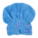 Microfiber Hair Turban Quickly Dry Hair Hat Wrapped Towel Bath Blue