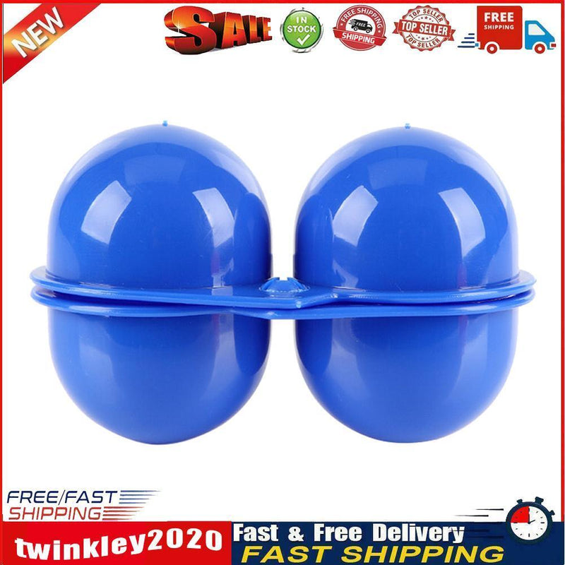 2 Grids Egg Storage Box Camping Picnic Hiking Carrier Egg Holder (blue) Newly