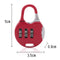 3 Digit Code Combination Password Lock Schoolbag Anti-theft Lock (Red) Newly