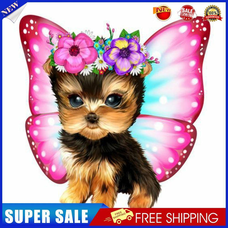 5D DIY Diamond Painting Kits Full Round Drill Butterfly Puppy Mosaic Crafts