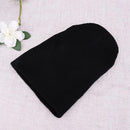 Women Men Cap Solid Color Warm Hat Skullies Knitted Beanie Cap(Black)