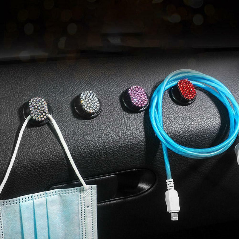 Bling White Self Adhesive Car Hook Wall Hanger for Dashboard Holders Organizers