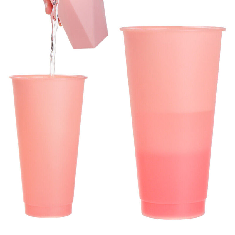 Discoloration Temperature Multicolor Straw Cup Drink Ware Coffee Plastic Cup