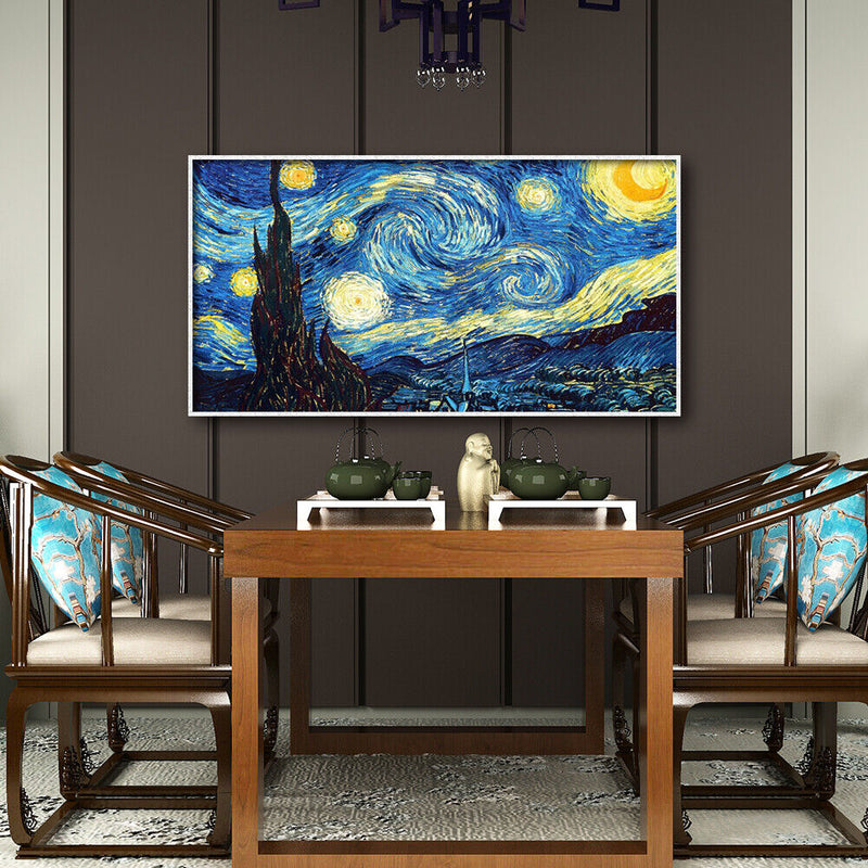 Mosaic Picture Starry Sky Round Diamond Painting Cross Stitch Rhinestone Cr