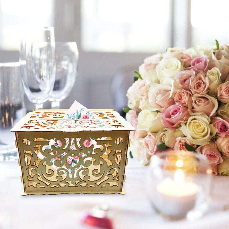 DIY Hollow Wooden Greeting Card Box Wedding Reception Supplies (JMO1774) Newly