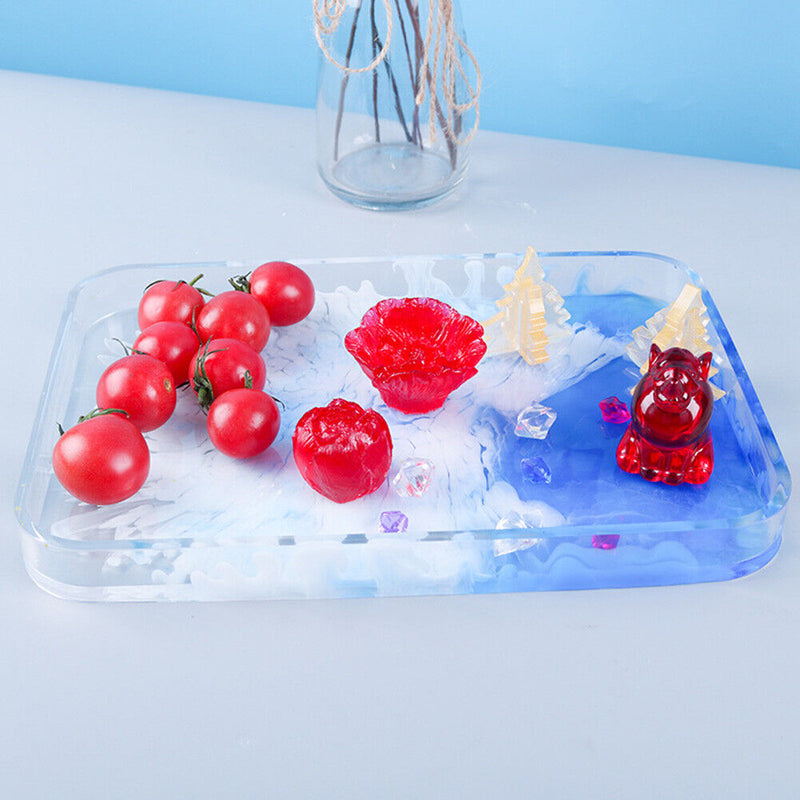 DIY Tray Shape Crystal Drop Glue Mold Handmade Making Mould Party Decoration